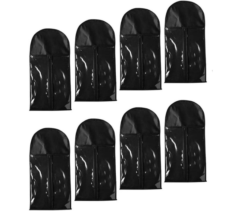 8pcs Black Wig storage bag (hangers not included) 